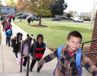 Hermes Steps Up for Walk and Roll to School Day
