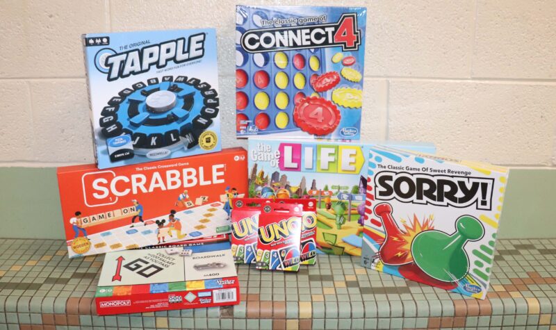 A collection of some the games classrooms received.